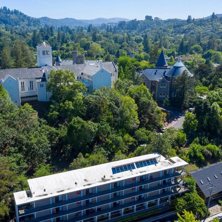 Drone view of the UofR campus at Marin.